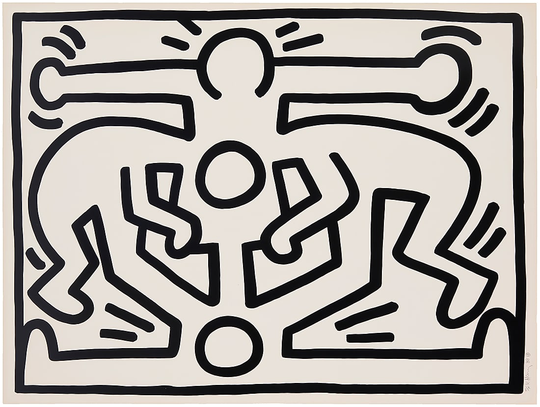 Keith Haring (1958-1990), One plate (first state), from the "Growing" set, 1988 (1 of 7)