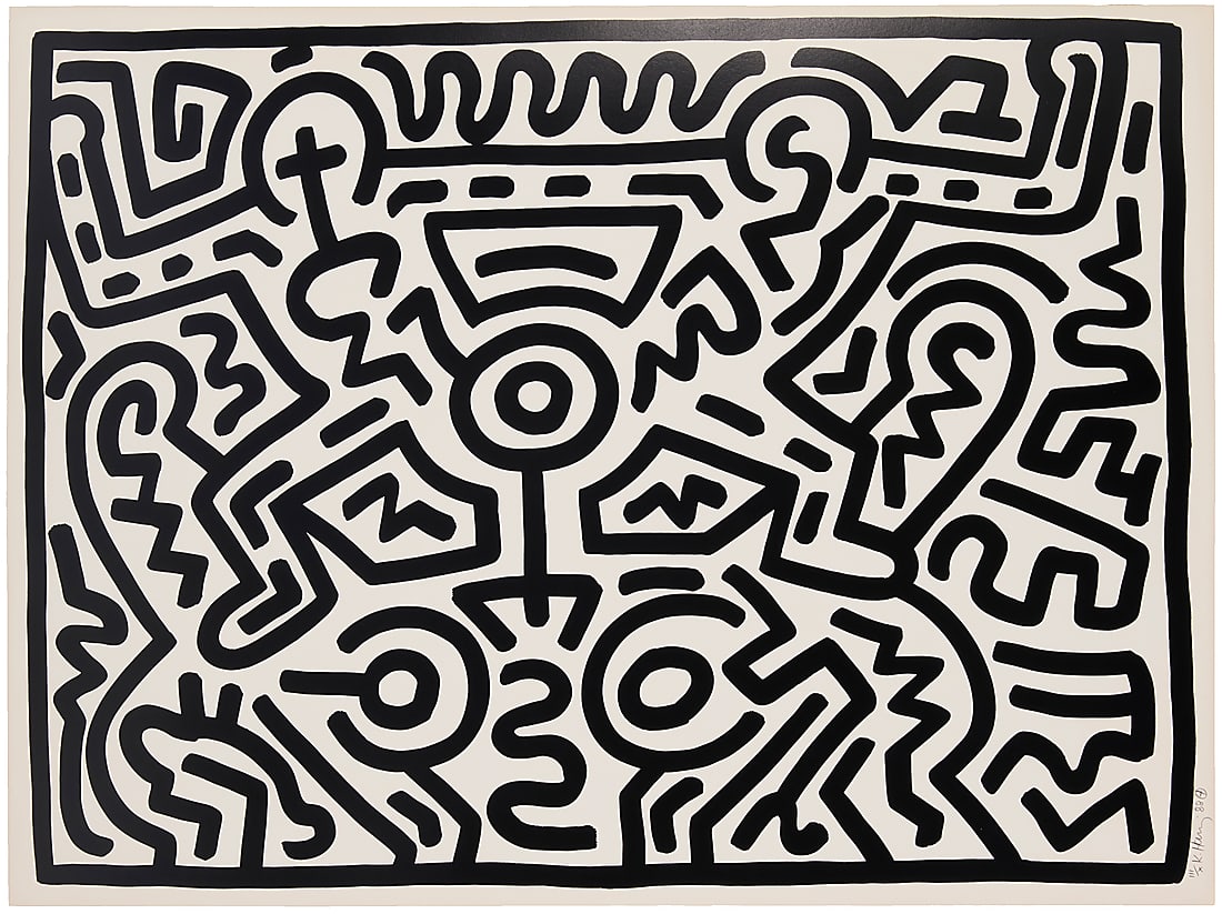 Keith Haring (1958-1990), One plate (first state), from the "Growing" set, 1988 (1 of 7)