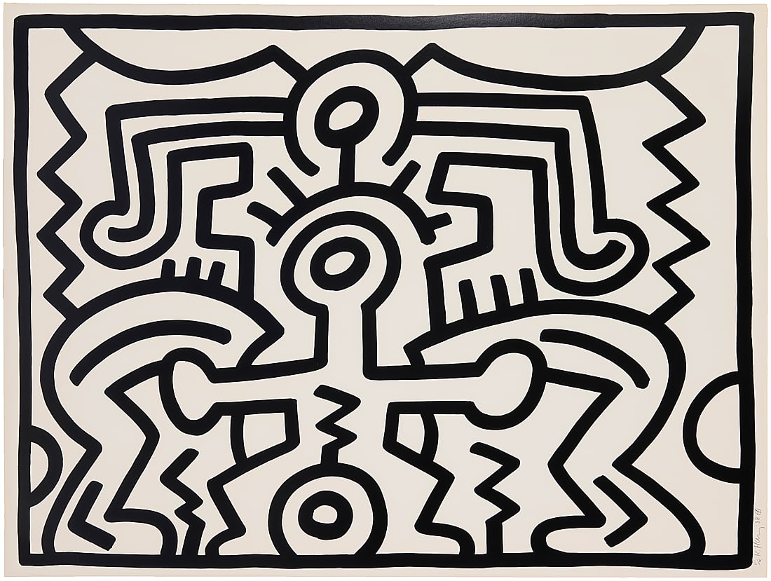 Keith Haring (1958-1990), One plate (first state), from the "Growing" set, 1988 (1 of 7)