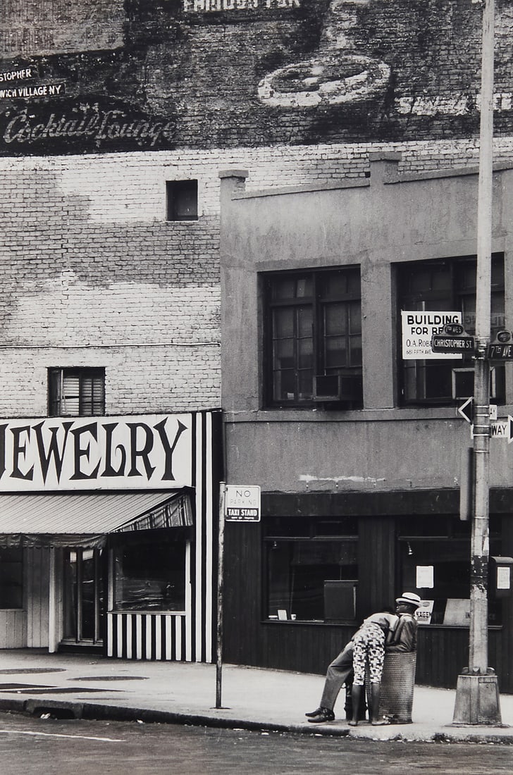 David Heath (1931-2016), "Christopher Street and 7th Avenue, New York City," circa 1960: David Heath (1931-2016) "Christopher Street and 7th Avenue, New York City," circa 1960 Gelatin silver print on paper From the edition of unknown size Signed in ink along the lower portion of the left