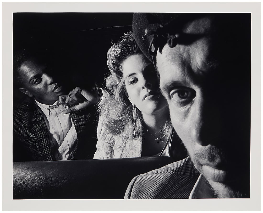 Ryan Weideman (b. 1941), "Self Portrait with Black and White Couple," from "In My Taxi: New York (1 of 7)