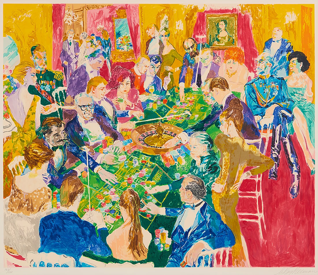 LeRoy Neiman (1921-2012), "Baden Baden," 1987: LeRoy Neiman (1921-2012) "Baden Baden," 1987 Screenprint in colors on paper Edition: 363/375 Signed and numbered in pencil in the lower margin: LeRoy Neiman Image: 35.5" H x 41.5" W; Sight: 37.5" H x 