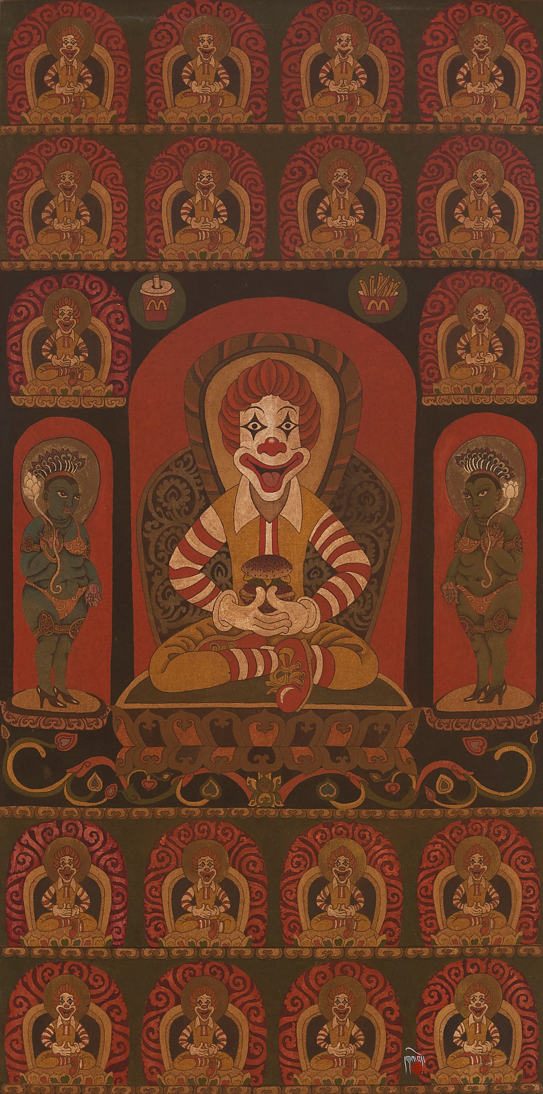 Gade (b. 1971), Ronald McDonald thangka (1 of 6)