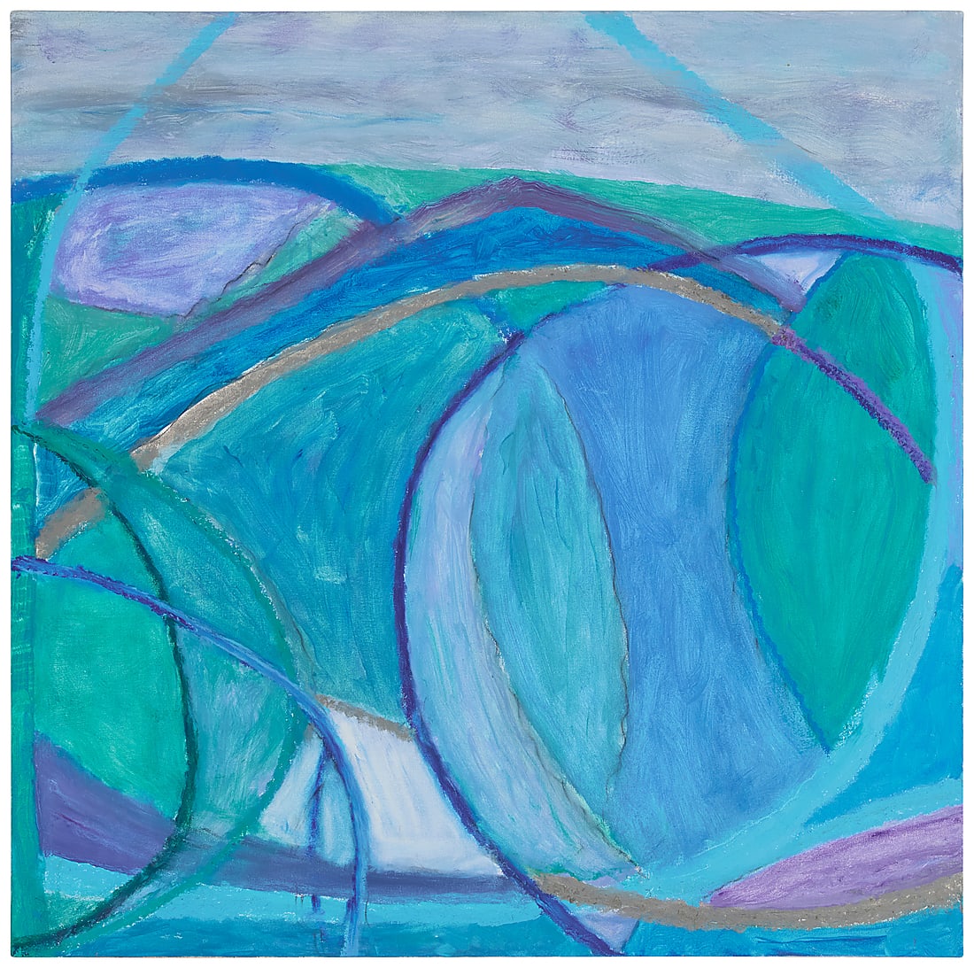 Susan H. Moss (b. 1944), "Colorsphere 18," 2023: Susan H. Moss (b. 1944) "Colorsphere 18," 2023 Oil on canvas Signed, titled, and dated, all verso: Susan Moss / 2023 36" H x 36.25" W Provenance: The artist Other notes: Susan H.