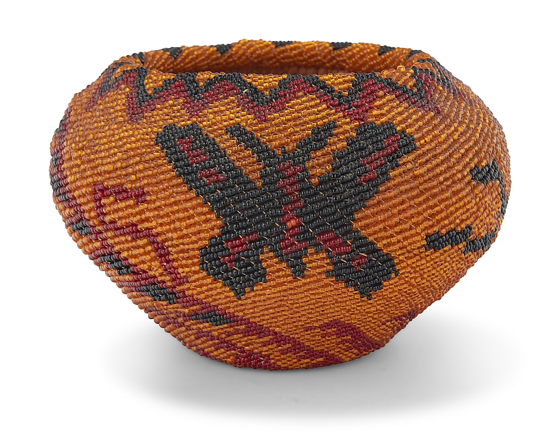 A Washoe beaded pictorial basket (1 of 6)