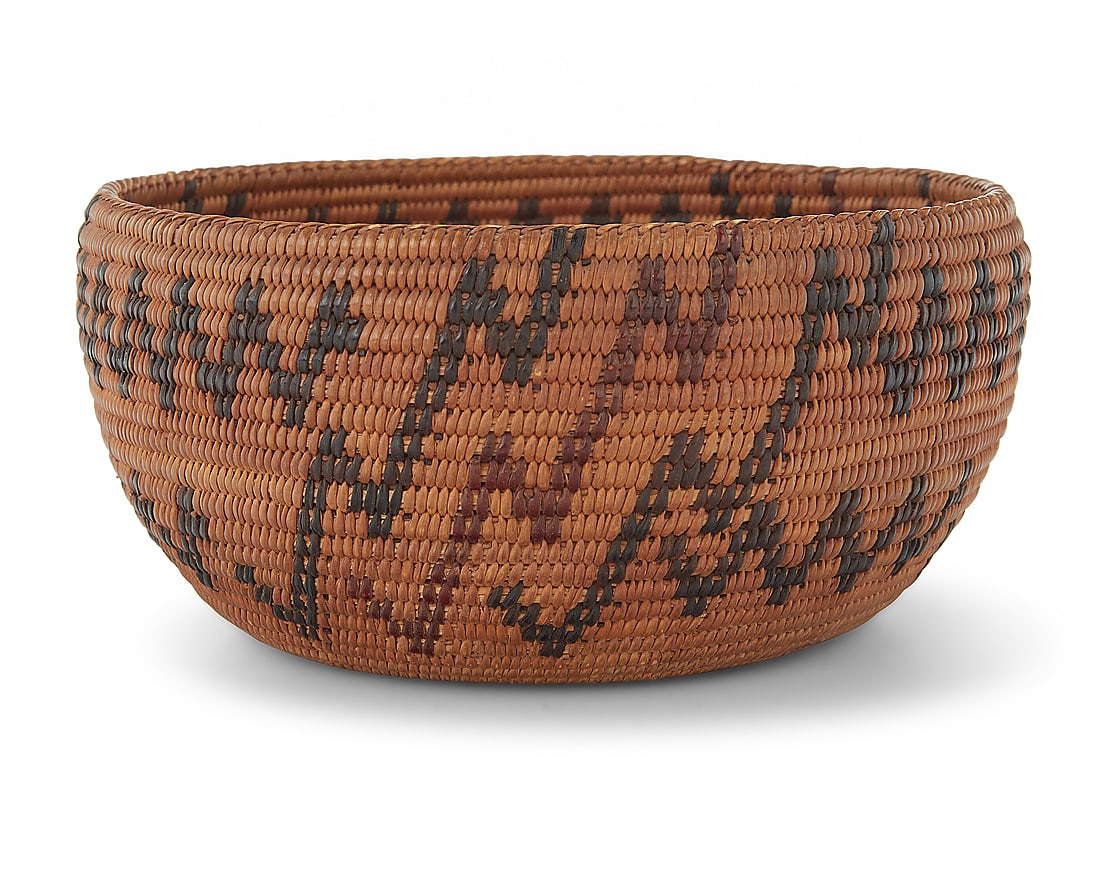 A Washoe or Mono Lake Paiute polychrome basketry bowl (1 of 6)