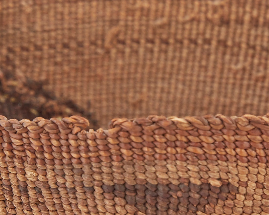A Klamath polychrome basketry hat - 4