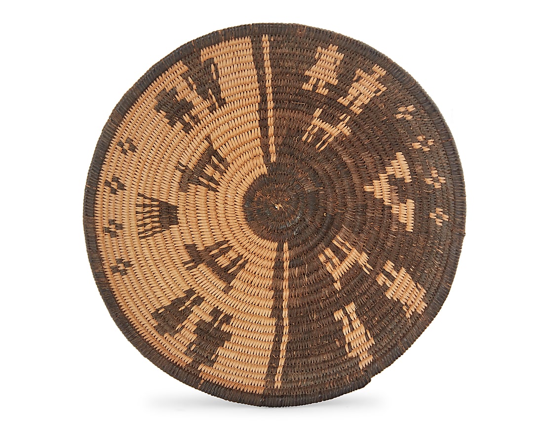 A Yavapai night and day figurative basketry tray (1 of 4)