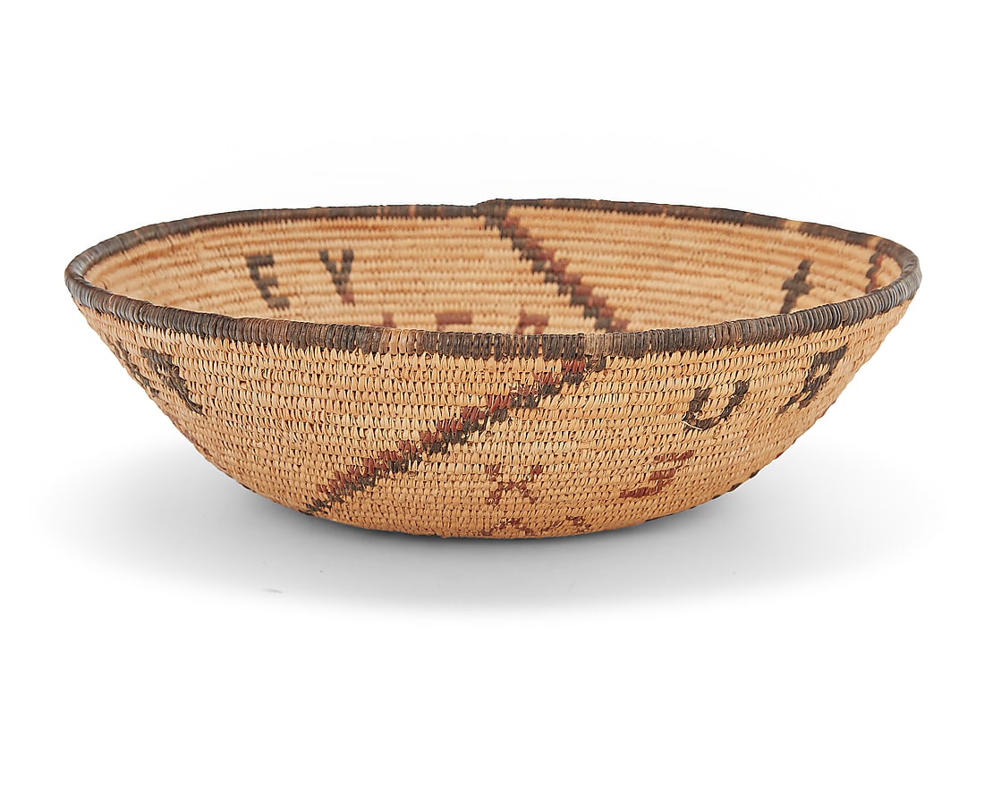 An Apache polychrome basketry bowl - 2