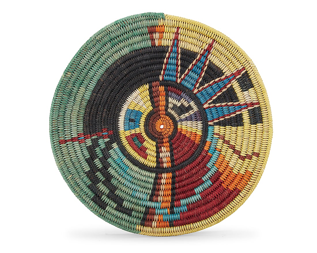 A Navajo polychrome basketry tray (1 of 4)