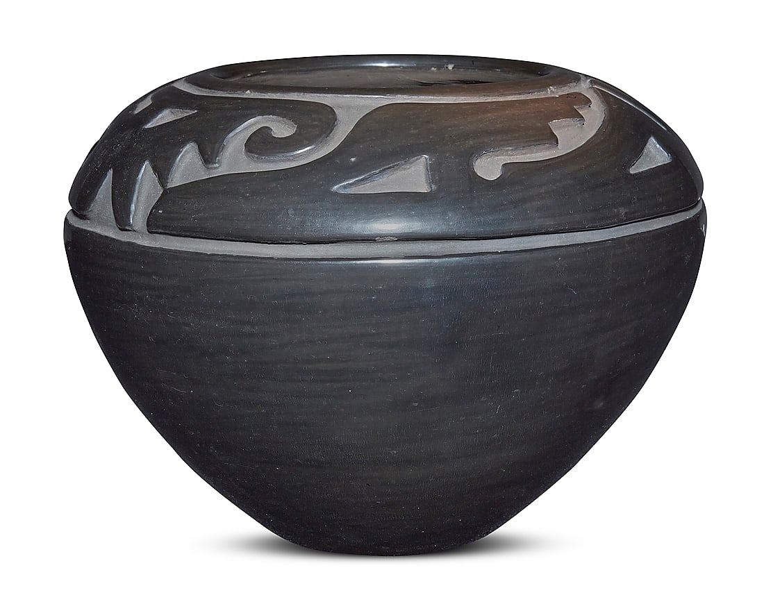 Margaret Tafoya (1904-2001, Santa Clara Pueblo), A large blackware pottery jar, mid/late 20th (1 of 5)
