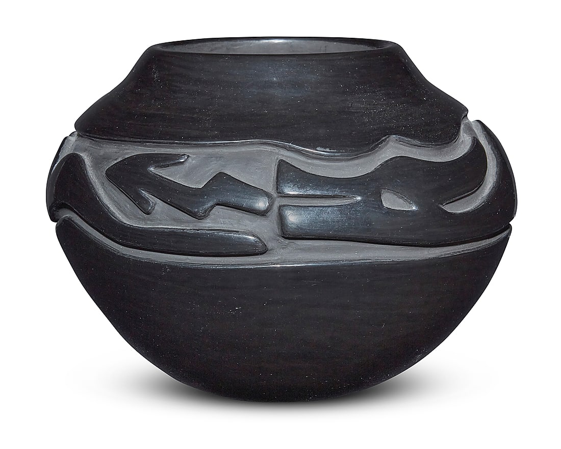 Mary Cain (1915-2010, Santa Clara Pueblo), A blackware pottery jar, late 20th century (1 of 5)