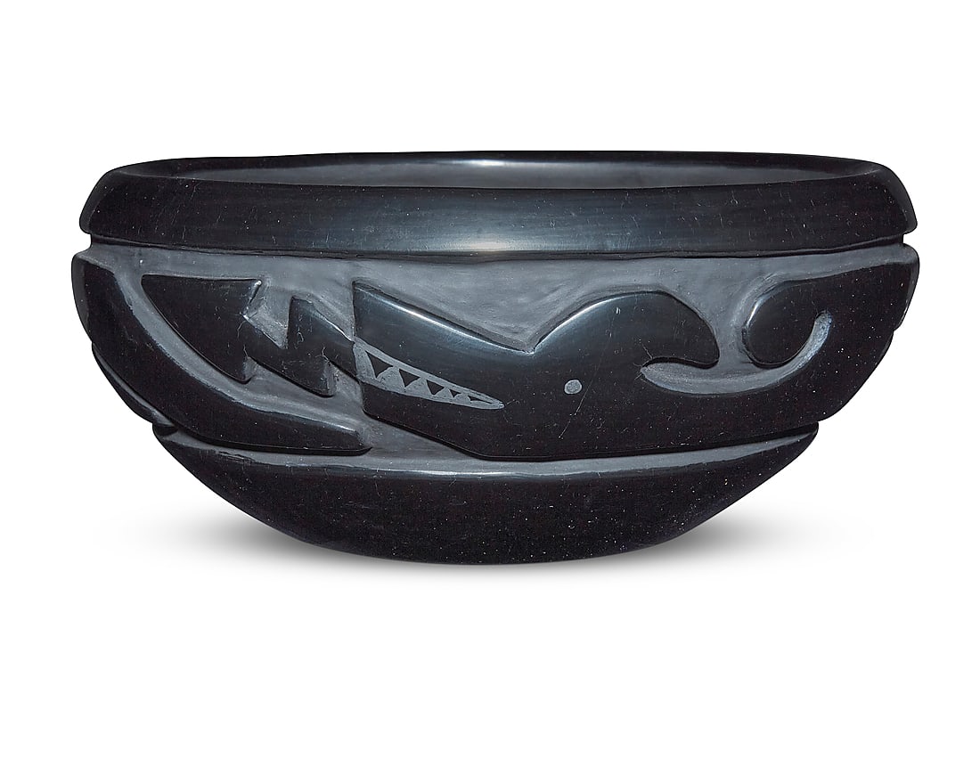 Betty Tafoya (1933-1988, Santa Clara Pueblo), A blackware pottery bowl, mid/late 20th century (1 of 5)