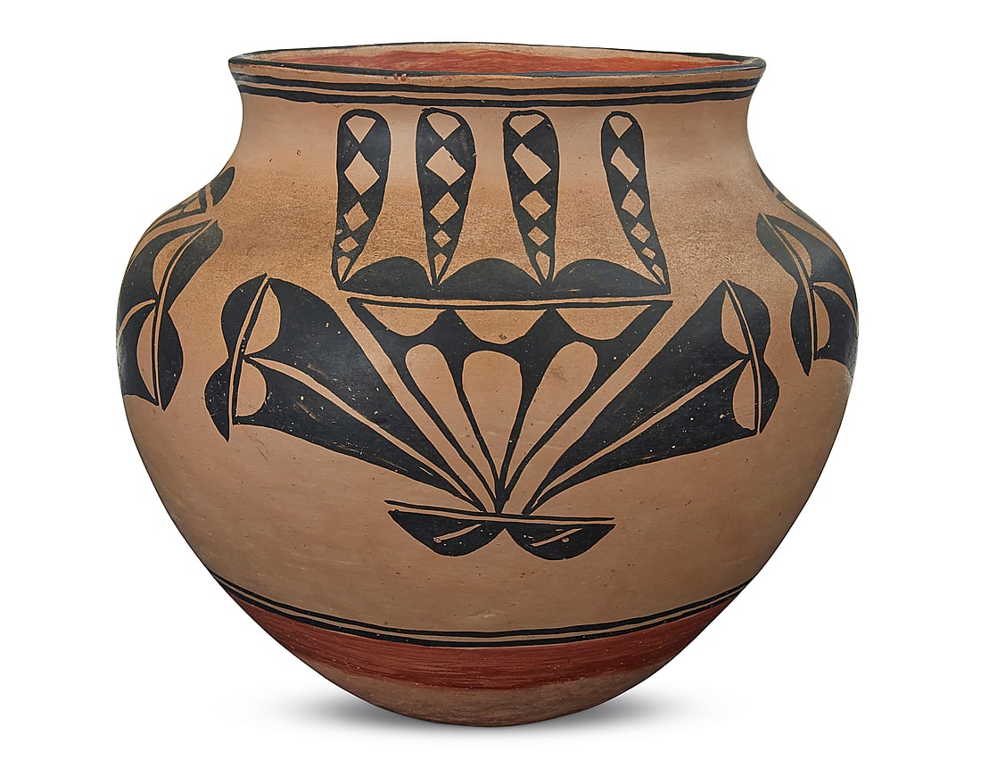 A Cochiti Pueblo polychrome pottery jar (1 of 4)