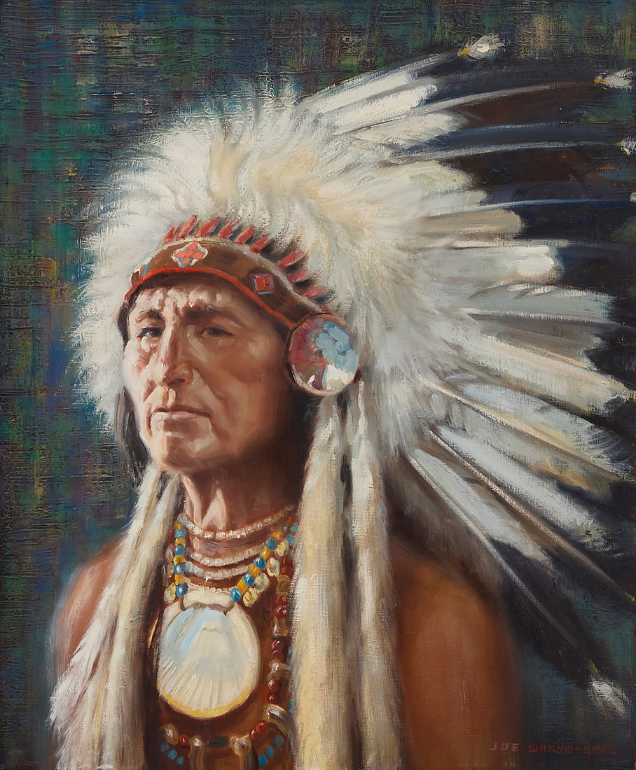 Joe Waano-Gano (1906-1982, Cherokee), "Plains Chieftain" (1 of 7)