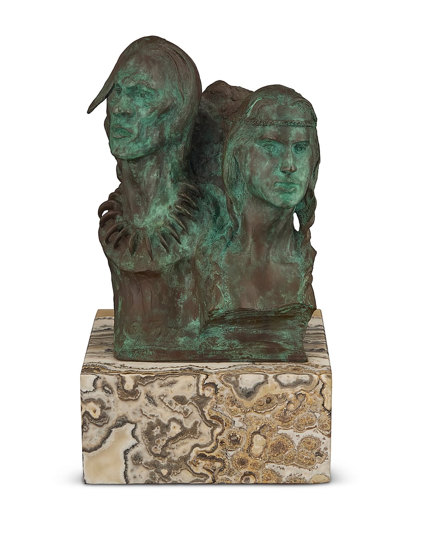 Donald "Putt" Putman (1926-2007), Bust group of a Native American man and woman (1 of 5)