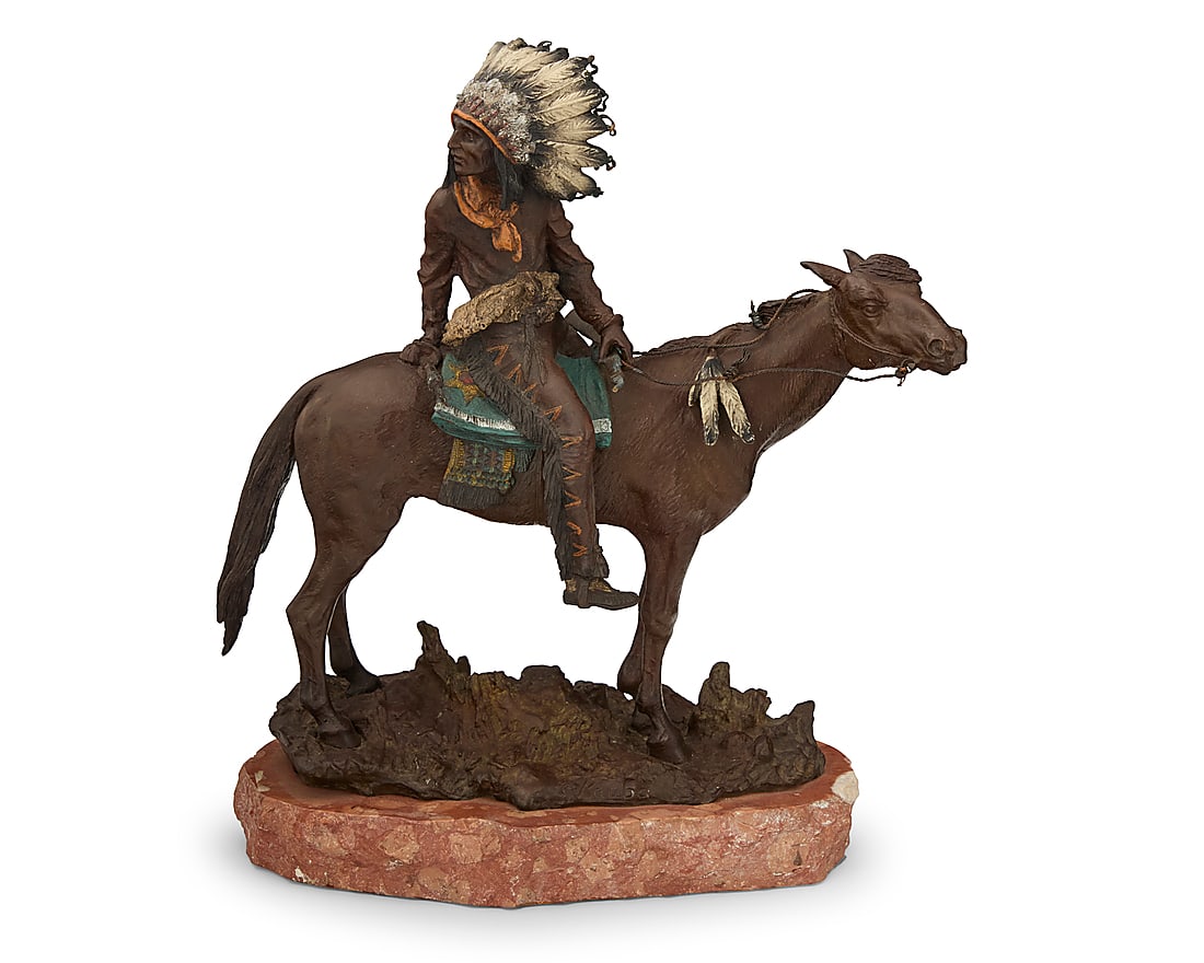 Carl Kauba (1865-1922), Indian Chief on horseback (1 of 7)