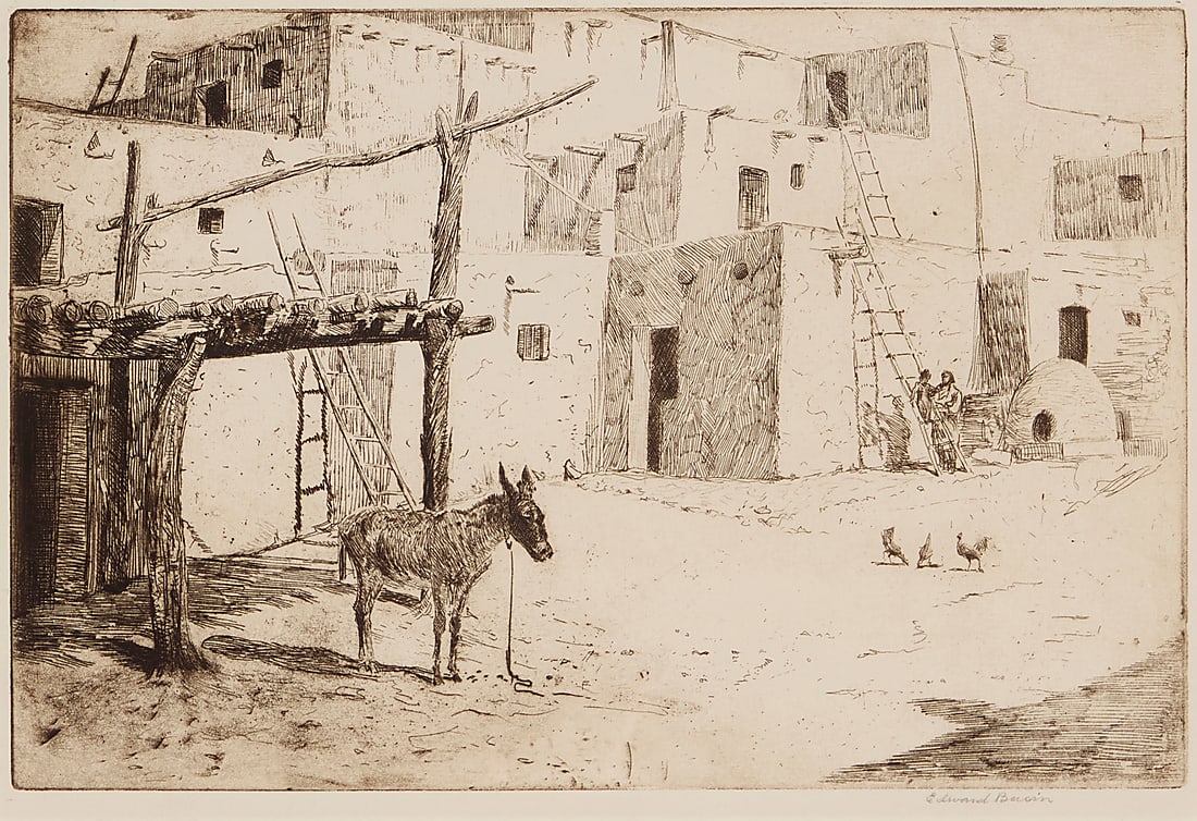 Edward Borein (1872-1945), "Noontime in Taos," 1915 (1 of 5)