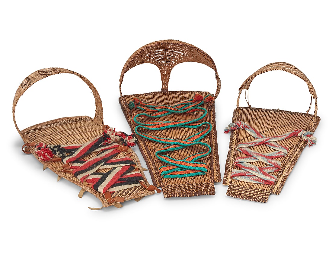 Three Mono basketry cradleboards - 2