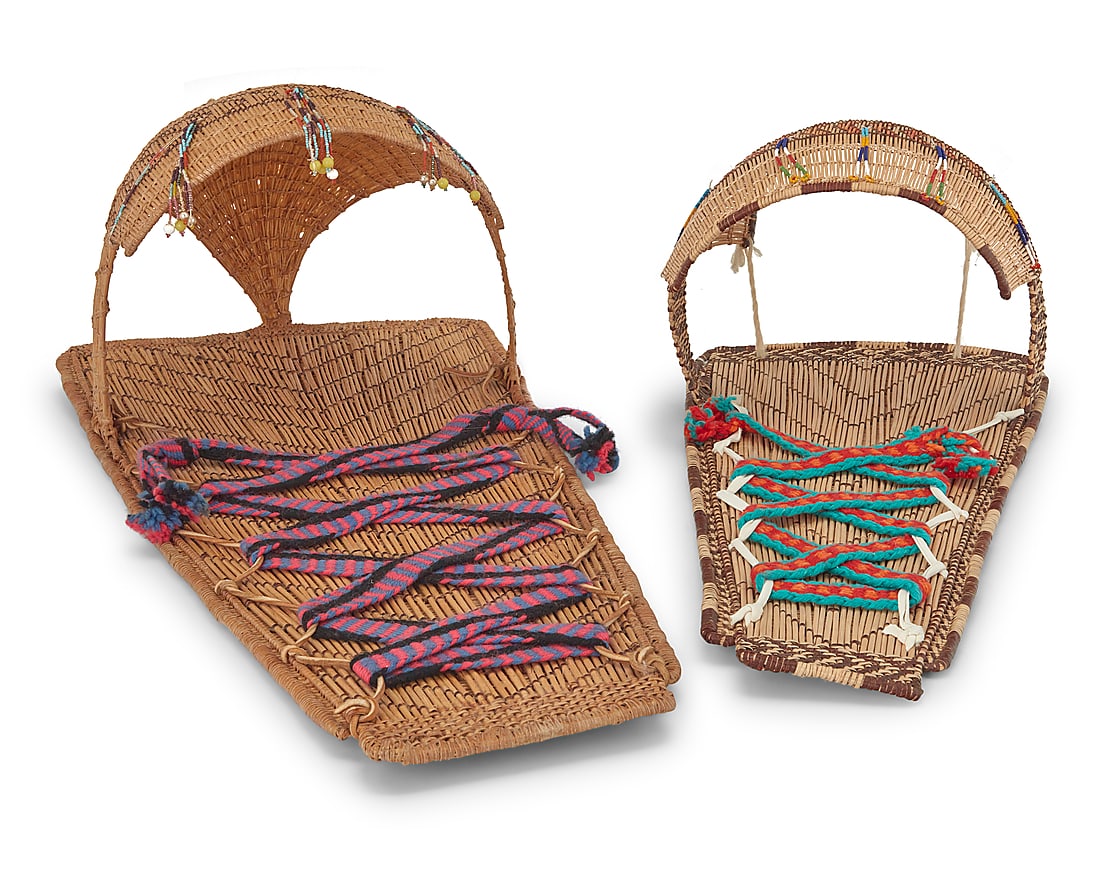 Two Mono basketry cradleboards - 2