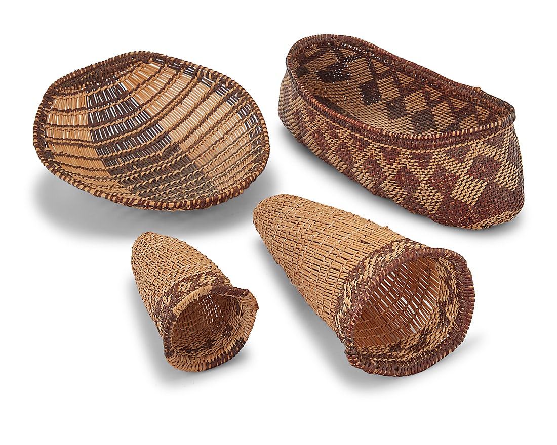 Four Mono Paiute basketry items (1 of 6)