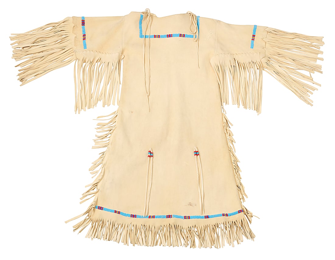 A Plains style beaded hide dress (1 of 3)