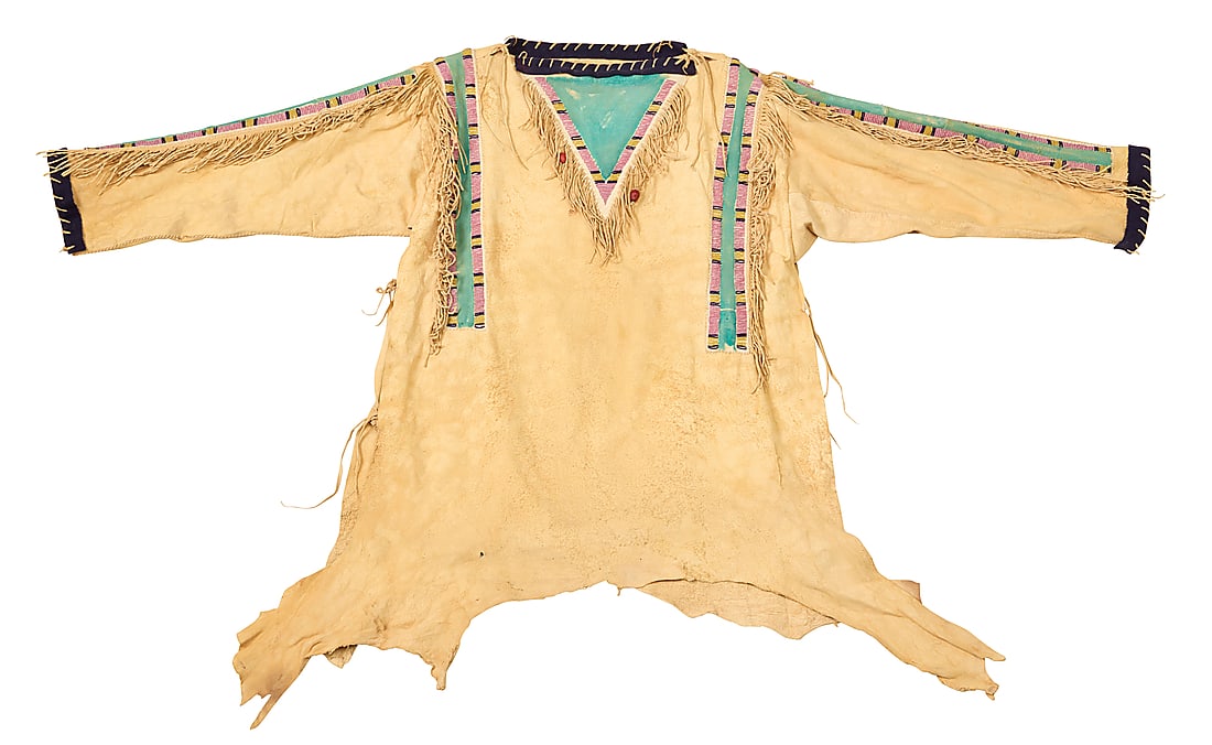 A Plains-style beaded hide powwow/war shirt (1 of 2)