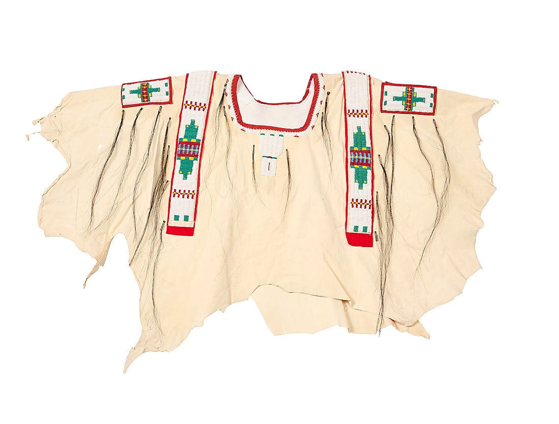 A Plains style beaded hide powwow/war shirt (1 of 5)
