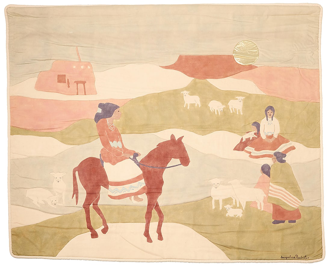 Jacqueline Rochester (1924-2010), "Way of the People," 1984: Jacqueline Rochester (1924-2010) "Way of the People," 1984 Dyed fabric wall hanging Signed in ink lower right: Jacqueline Rochester; numbered and dated verso: 16-30 © '84; titled by gallery repute 53
