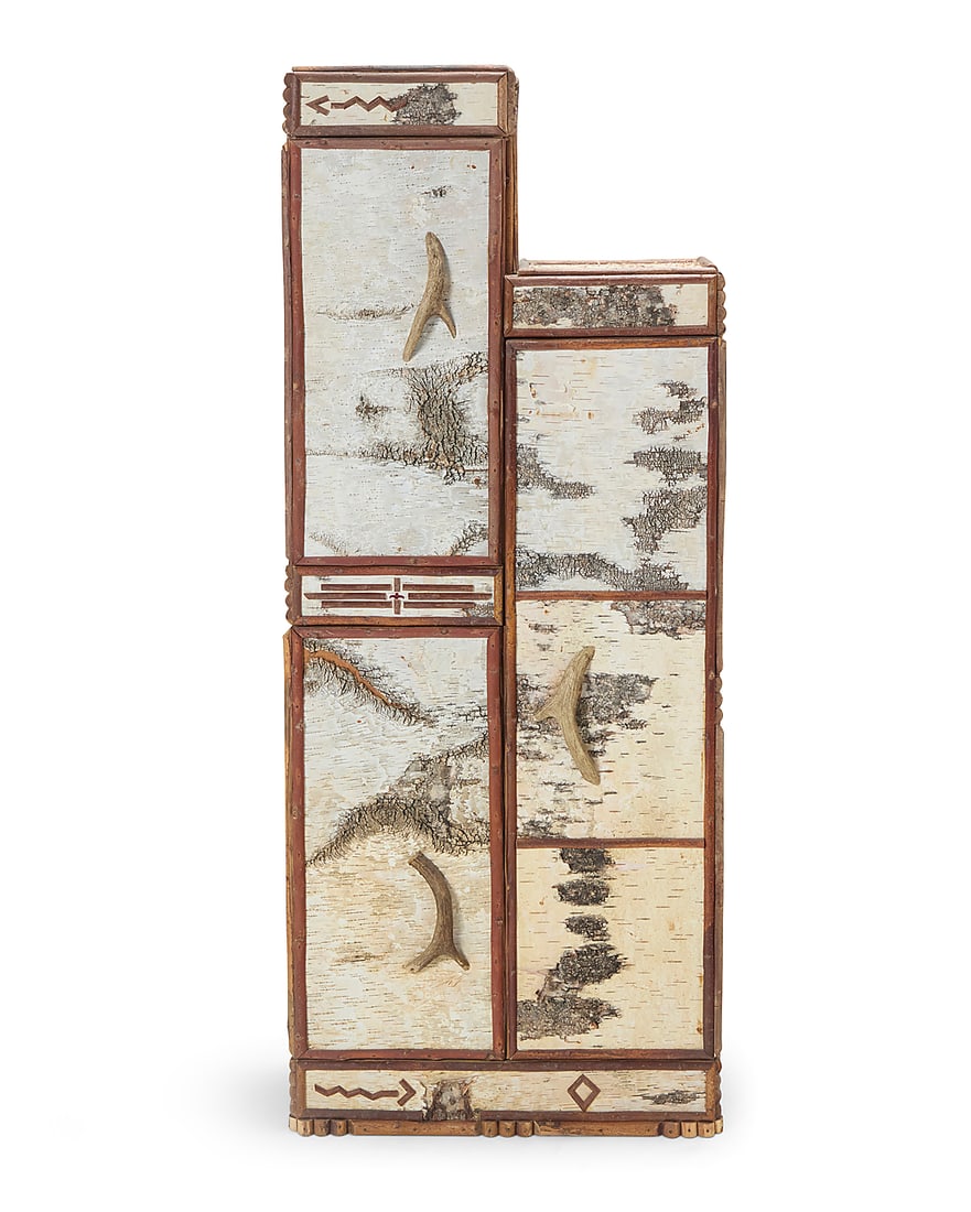 A rustic birch bark cabinet - 2
