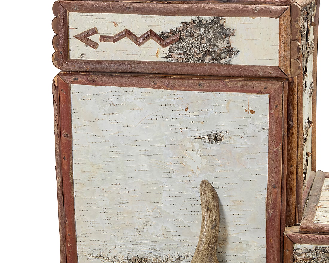 A rustic birch bark cabinet - 4