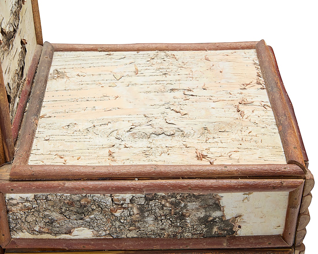 A rustic birch bark cabinet - 5