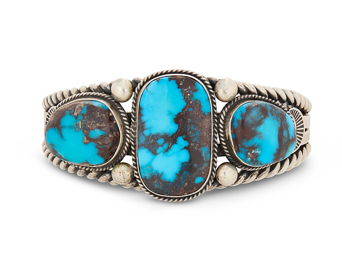 A Gary Reeves Navajo sterling silver and turquoise cuff bracelet (1 of 2)