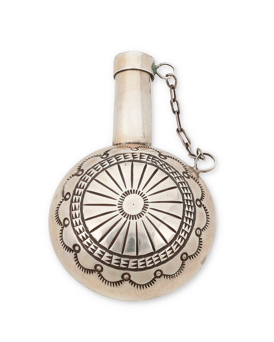 A Southwest sterling silver flask (1 of 2)