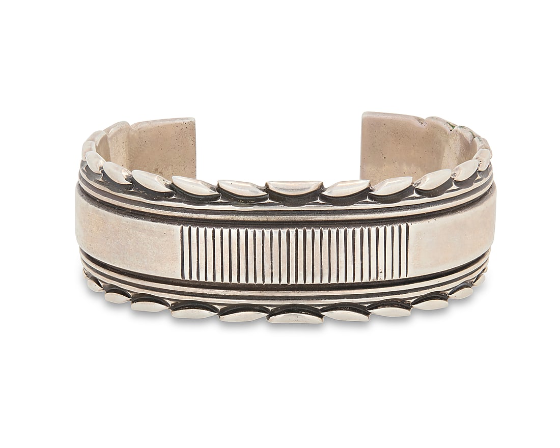 A Phillip Guerro & Yellowhorse Navajo sterling silver cuff bracelet (1 of 2)