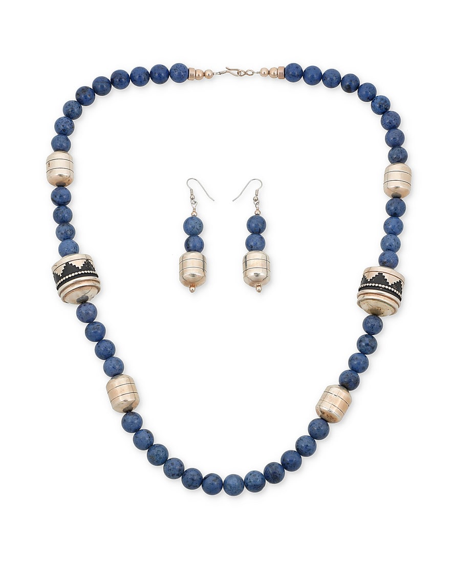 A set of Navajo sterling silver and hardstone bead jewelry, attributed to Thomas Singer (1 of 2)