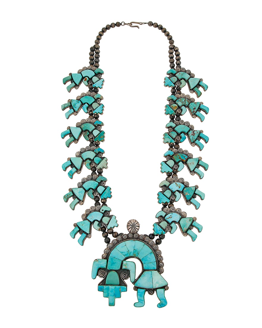 A Federico Jimenez turquoise Rainbow Guardian squash blossom necklace (1 of 2)