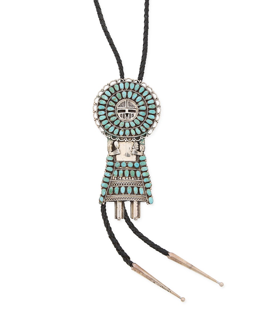 A Larry Moses Begay Navajo cluster set kachina bolo (1 of 2)