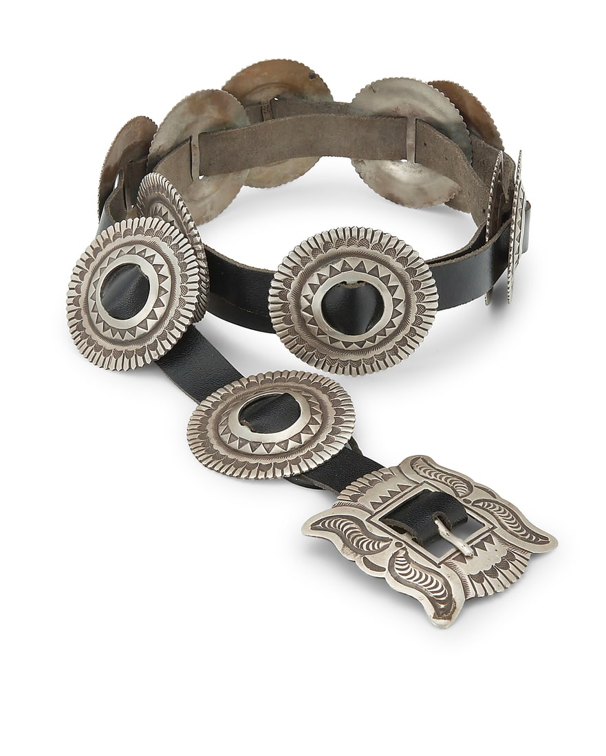 A Navajo sterling silver concho belt (1 of 6)