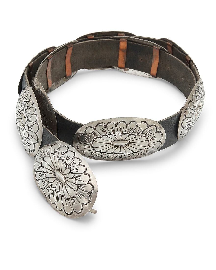 A Southwest sterling silver concho belt (1 of 6)
