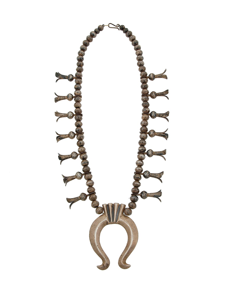 A Southwest sterling silver squash blossom necklace (1 of 2)