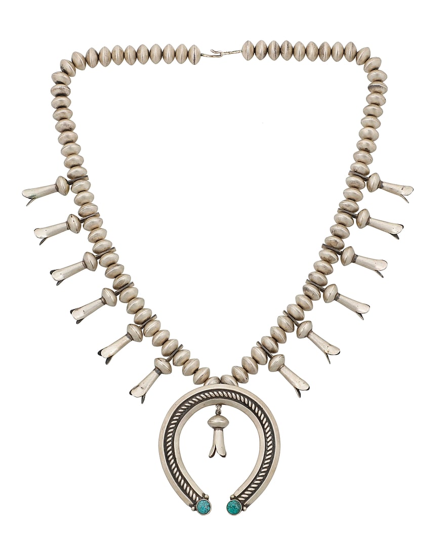 A Southwest sterling silver squash blossom necklace (1 of 2)