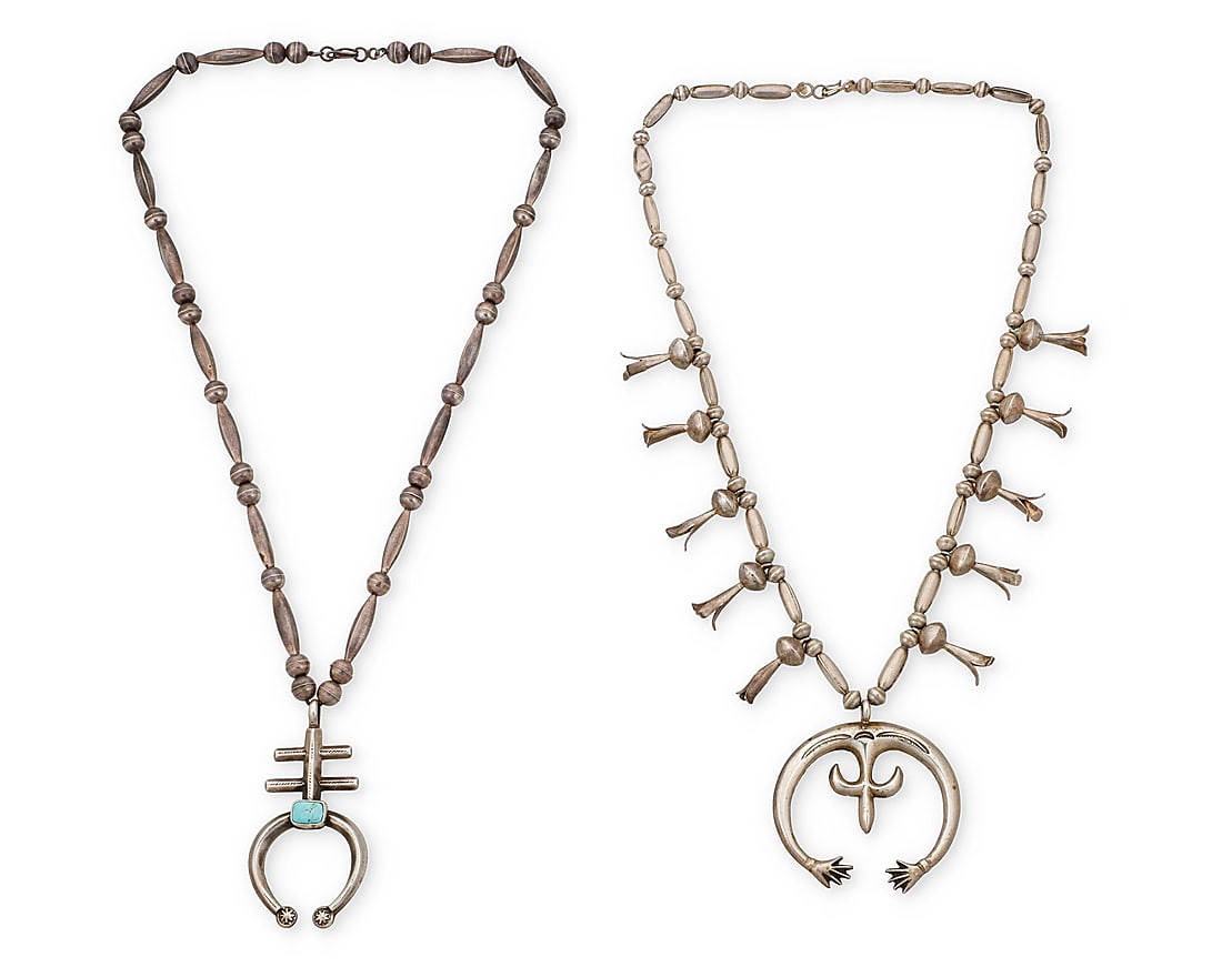 Two Southwest sand cast silver necklaces (1 of 2)