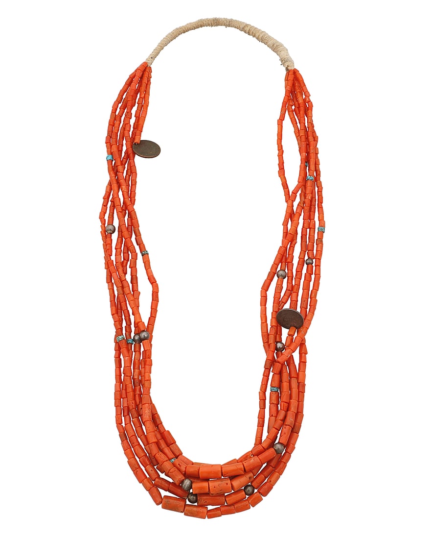 A Pueblo style multistrand coral necklace (1 of 2)