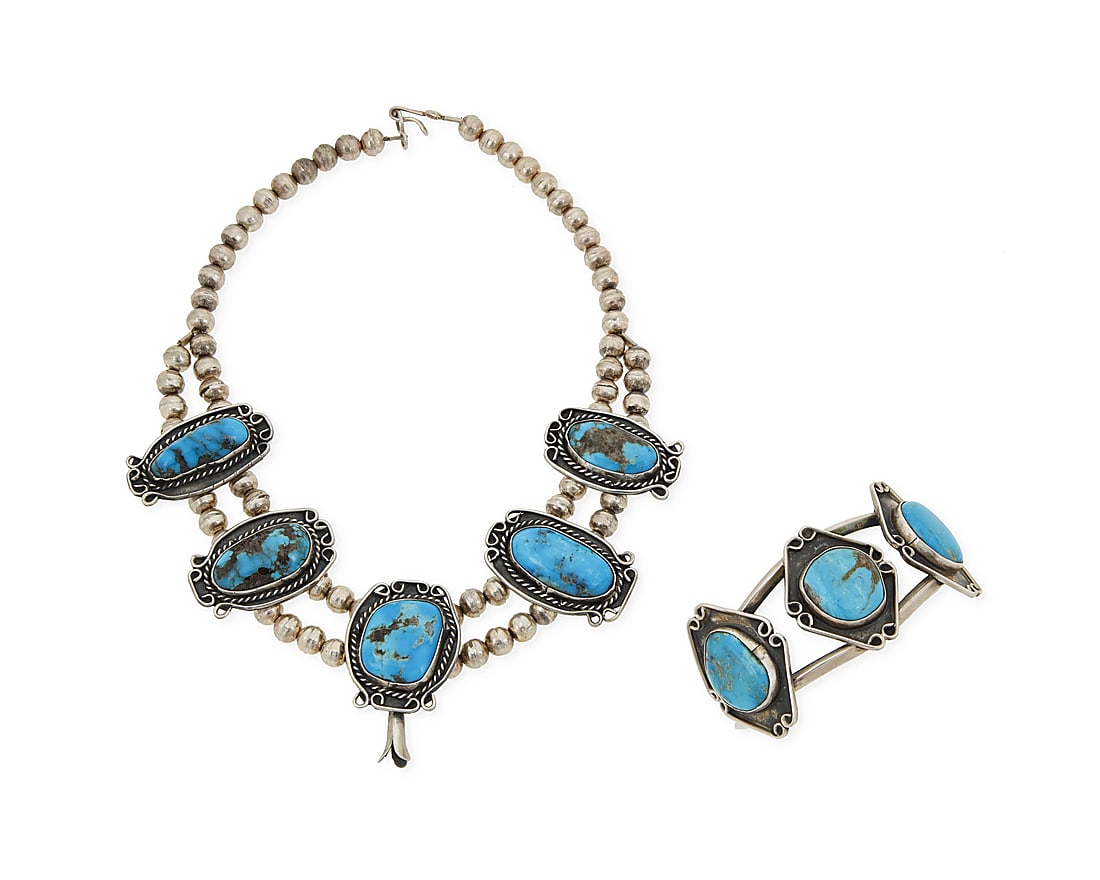 A mixed set of Southwest sterling silver and turquoise jewelry (1 of 2)