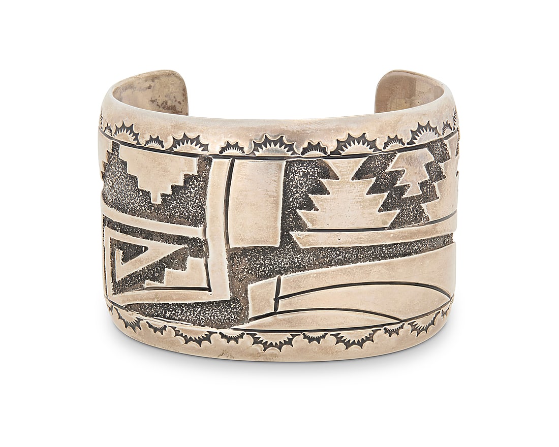 A Norman Woody Navajo sterling silver cuff bracelet (1 of 2)
