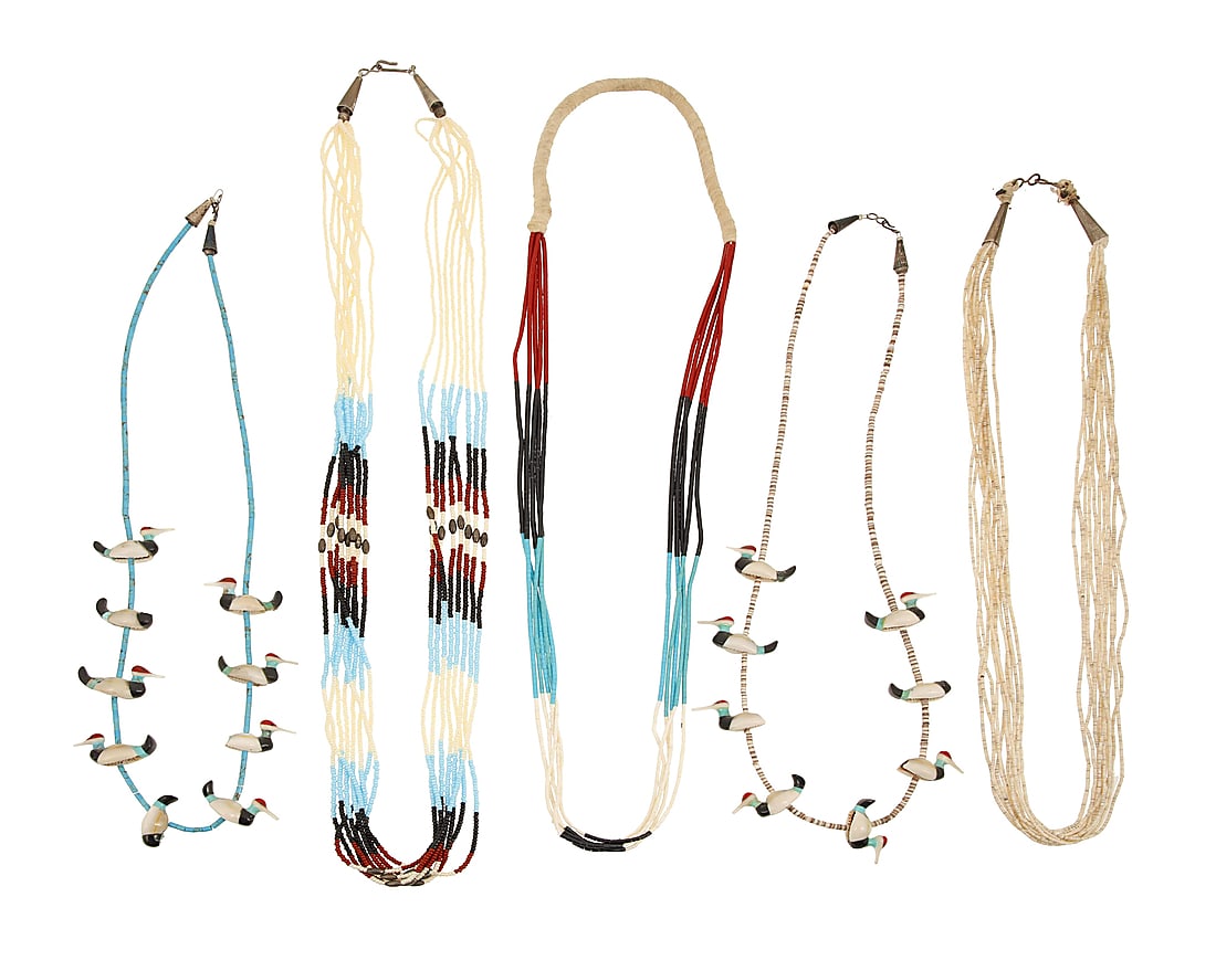 A group of Pueblo turquoise and shell heishi jewelry (1 of 2)