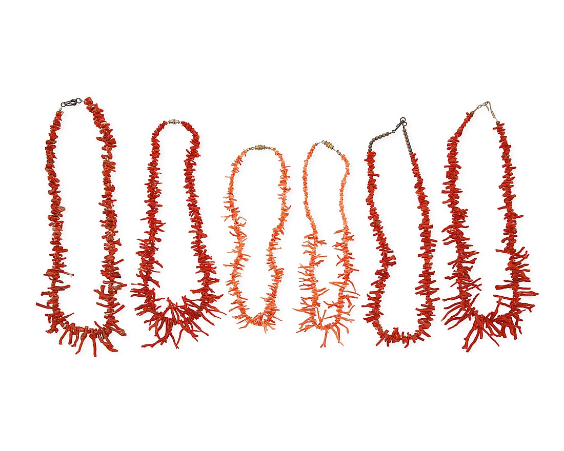 A group of Southwest style branch coral necklaces (1 of 4)