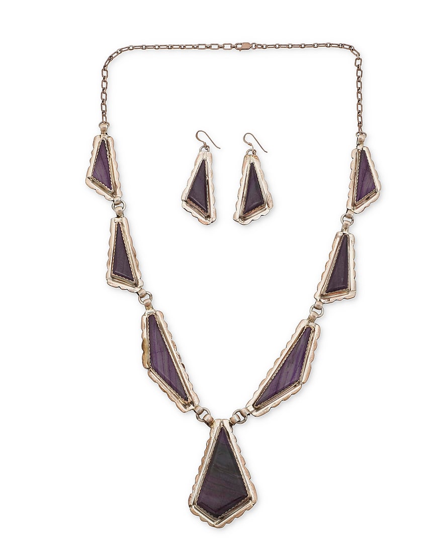 A set of Eric & Carol Fierro Navajo sterling silver and sugilite jewelry (1 of 2)