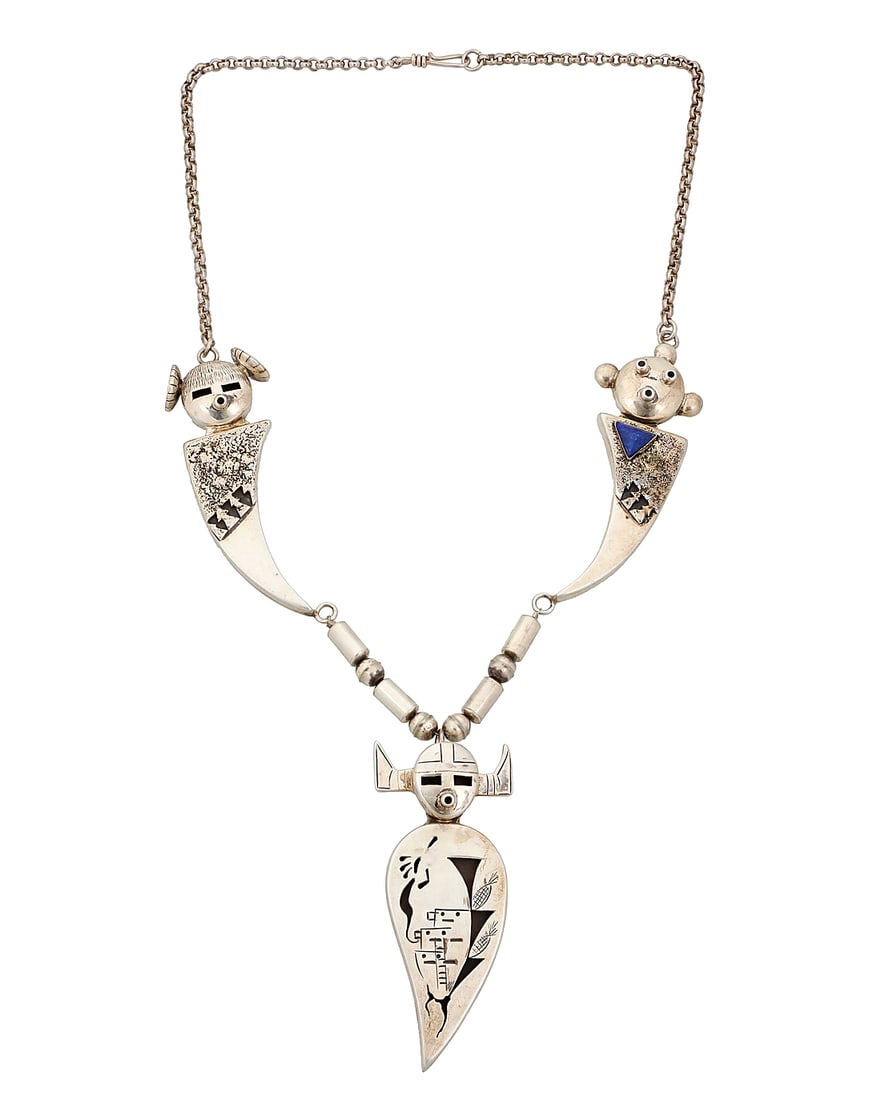 A Southwest sterling silver kachina necklace (1 of 2)